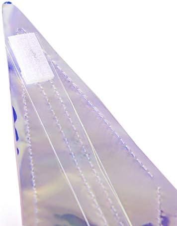 12 Inch Diameter Iridescent Ornament Star Hanging Decorations, Clear Foil Decorative Folding Decor