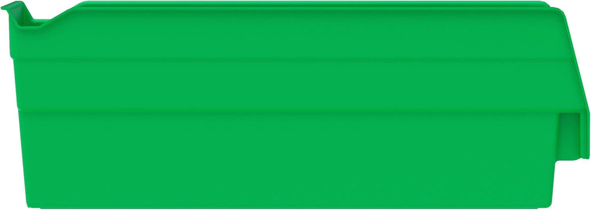 Akro-Mils 30110 Heavy Duty Plastic Shelf Bins, 12"x 3"x 4", Green, 24-Pack