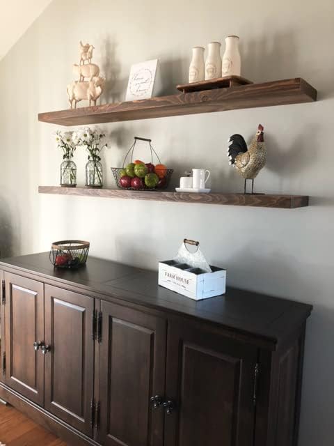 joelsantiques 72 Inch Wooden Floating Shelves for Wall - 72x8x2 in - Made of Natural Wood - Long