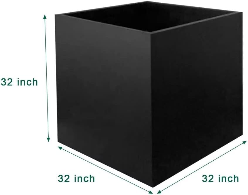 Galvanized Steel Planter Box Black Metal Planter Large Square Indoor Outdoor Planters Cube Steel