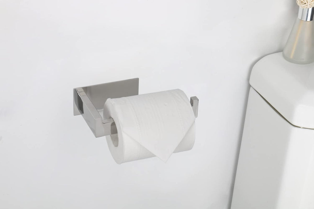 Toilet Paper Holder, Self Adhesive Tissue Holder Stainless Steel Rustproof Paper Roll Holder, No