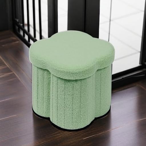 B FSOBEIIALEO Storage Ottoman Cube, Flowers Shaped Ottomans with Storage Foot Stool Footrest for