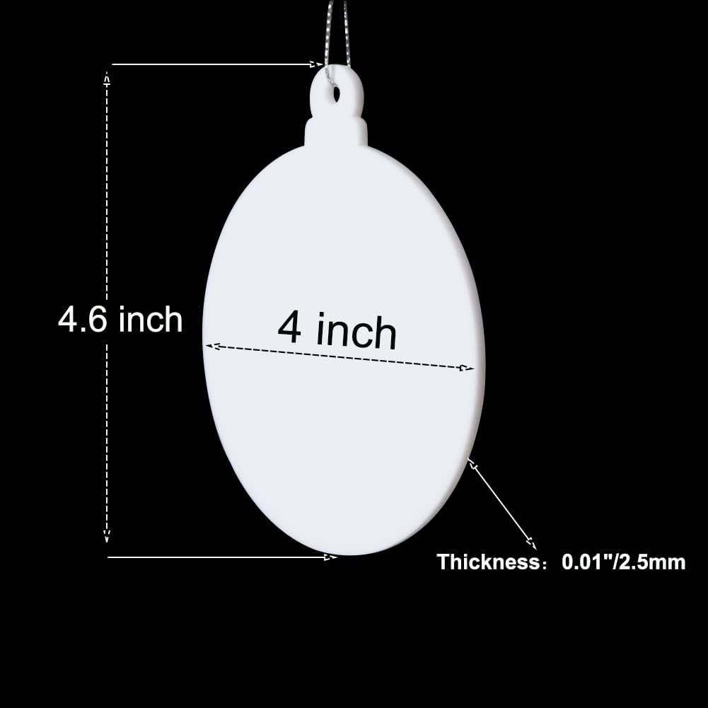 20pcs 4 Inch White Acrylic Christmas Ornaments Blanks - Unfinished Round Acrylic Ornaments for DIY