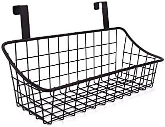 Wire Storage Basket No Drilling Wall Hanging Baskets with Adhesive for Kitchen, Bathroom, Bedroom