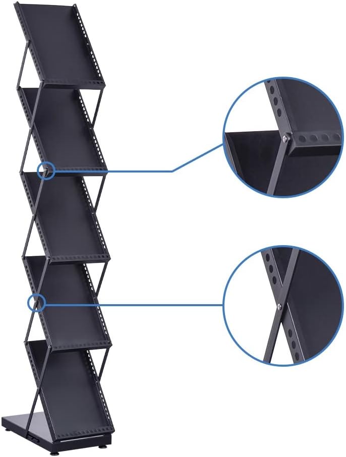 brochure display stand&Foldable Magazine Rack with 5 Pockets for Exhibition and Trade Show