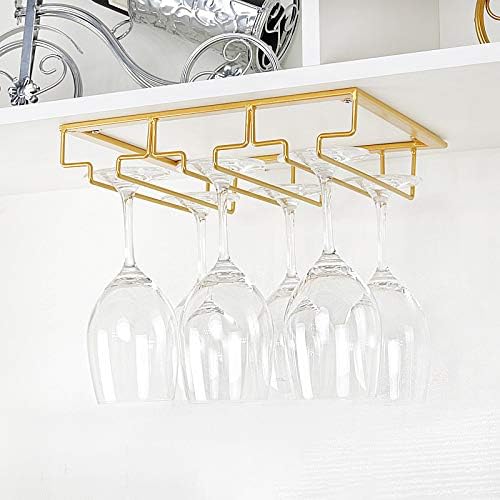 Wine Glass Rack - Under Cabinet Stemware Wine Glass Holder Glasses Storage Hanger Metal Organizer