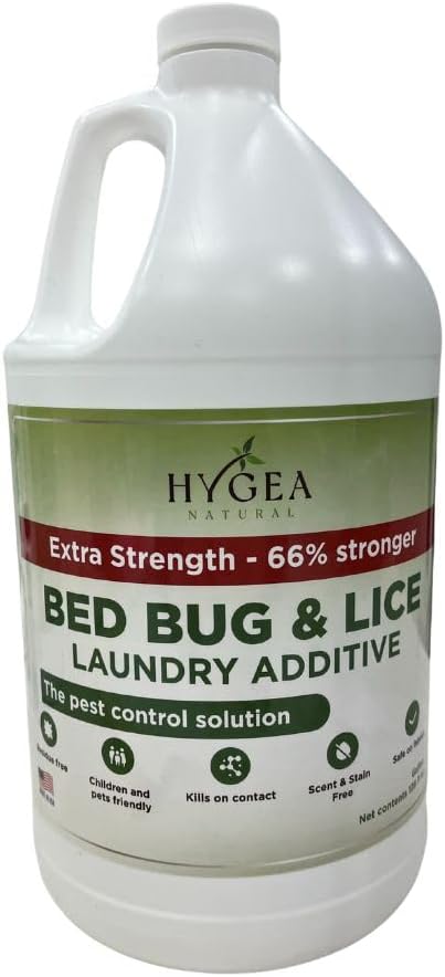 Extra Strength Lice & Bed Bug Laundry Additive - Gentle, Odorless, and Stain-Free Liquid Laundry