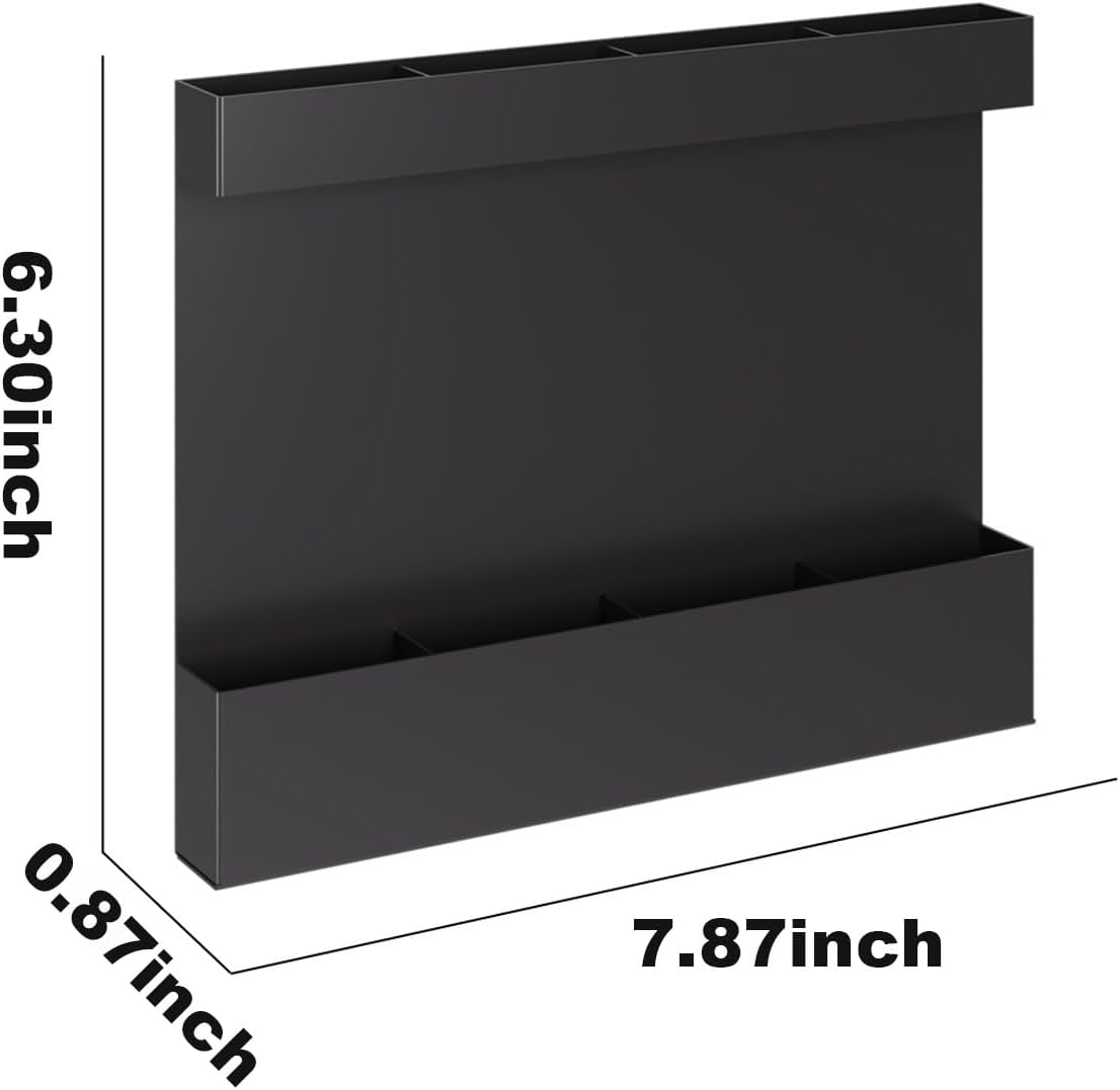Magnetic & Adhesive Straw Organizer – Carbon Steel Utensil Holder for Reusable Straws, Chopsticks &