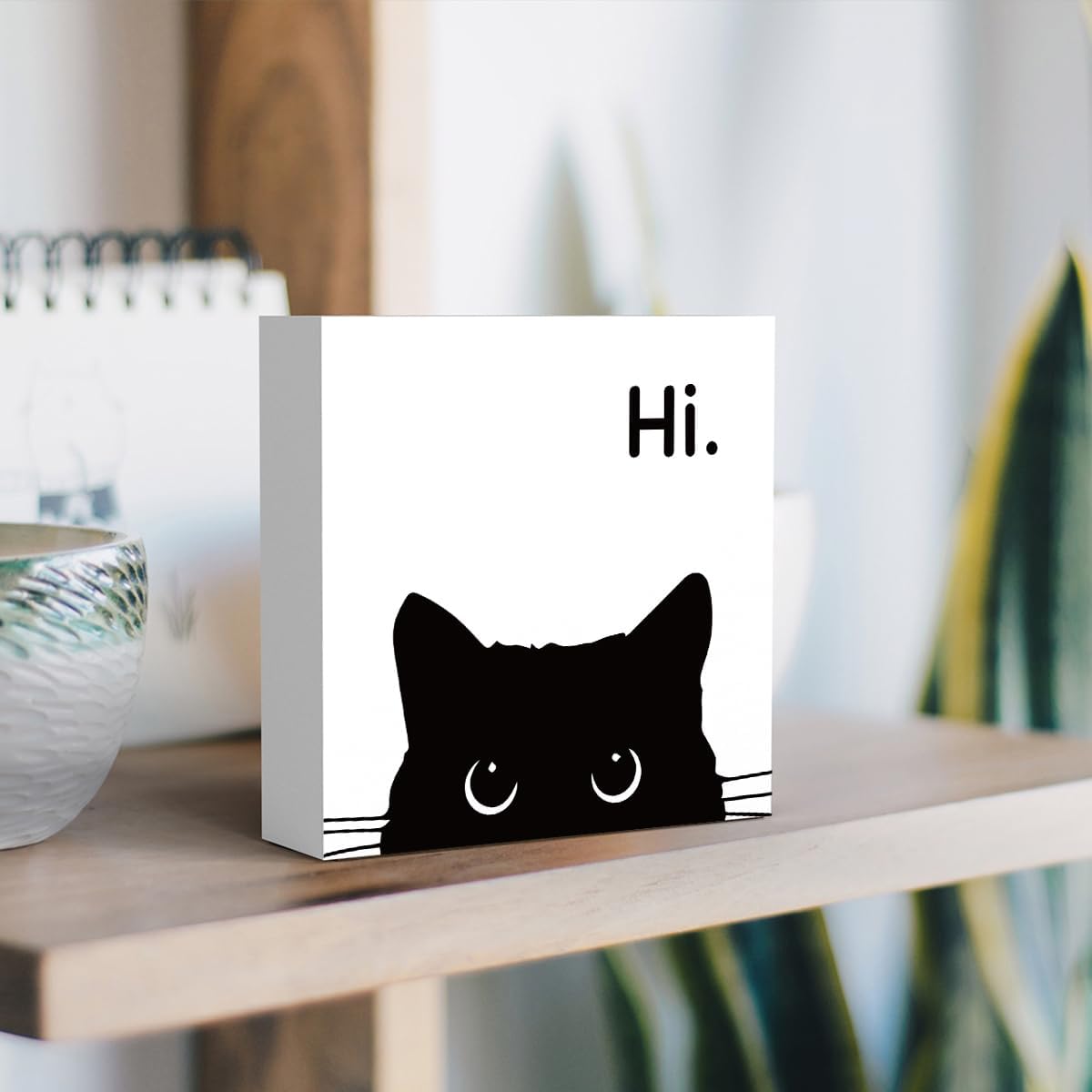 Black Cat Desk Decor, Office Decorations for Work, Cat Lover Gifts for Women, Cat Gifts for Girls