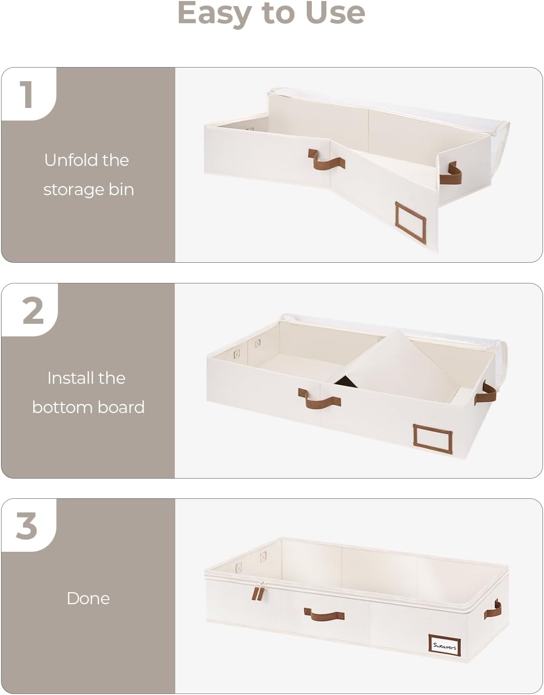 StorageWorks Extra Large Under Bed Storage Containers with Handles and Label Holder, 2 Pack