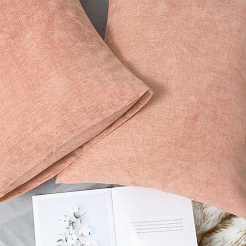 CaliTime Throw Pillow Covers Decorative 20 X 26 Inches Pack of 2 Cozy Chenille Standard Pillow