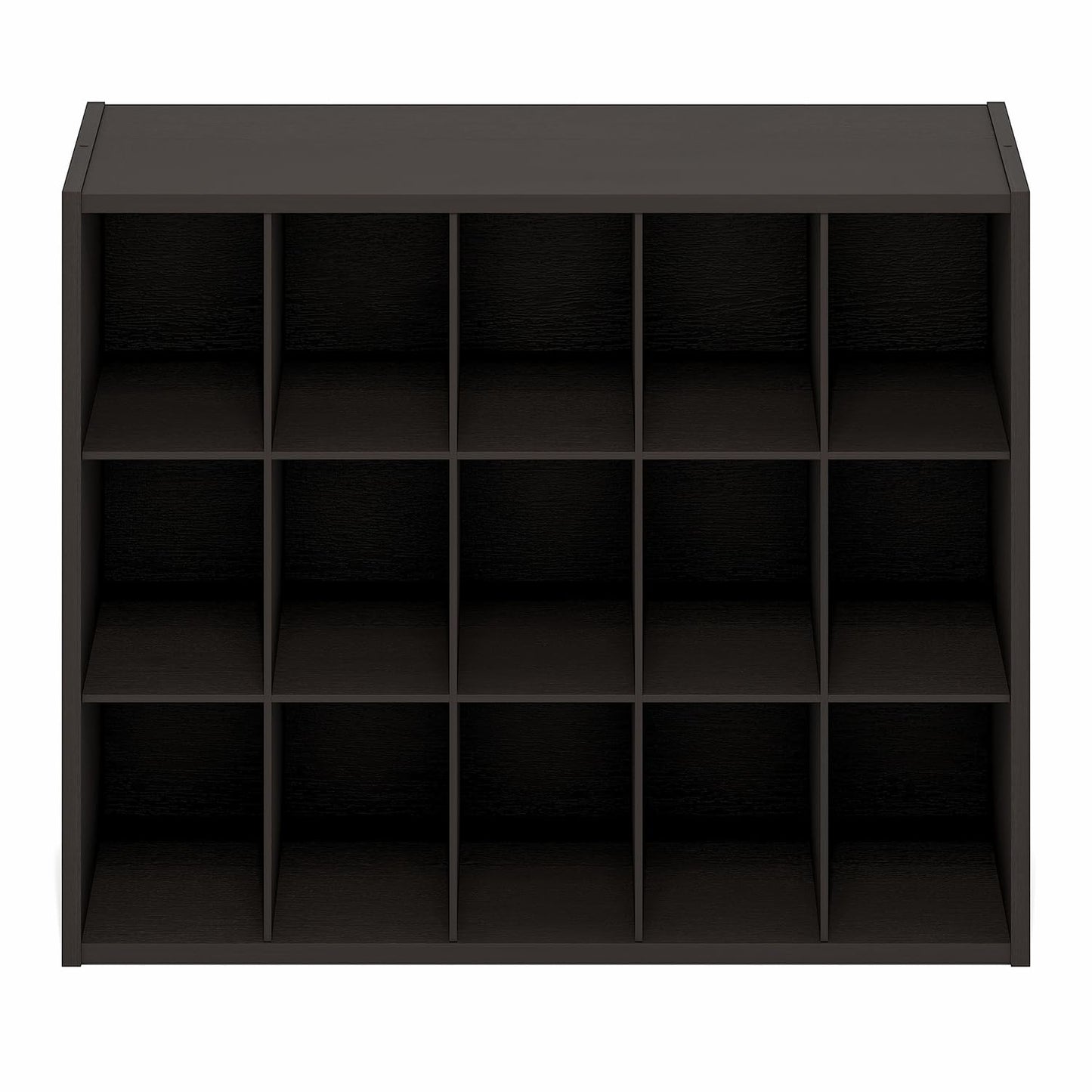 Furinno FANO 15-Cube Shoe Rack, Stackable Shoe Organizer, Dark Oak