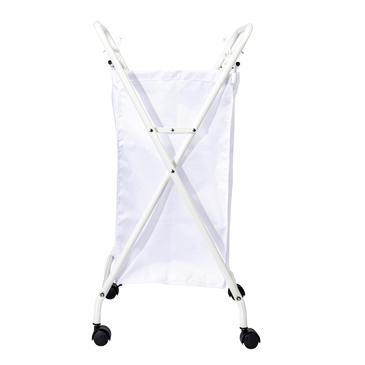 Household Essentials Rolling Laundry Hamper, Heavy Duty Canvas Bag, 2 Load Capacity, Foldable