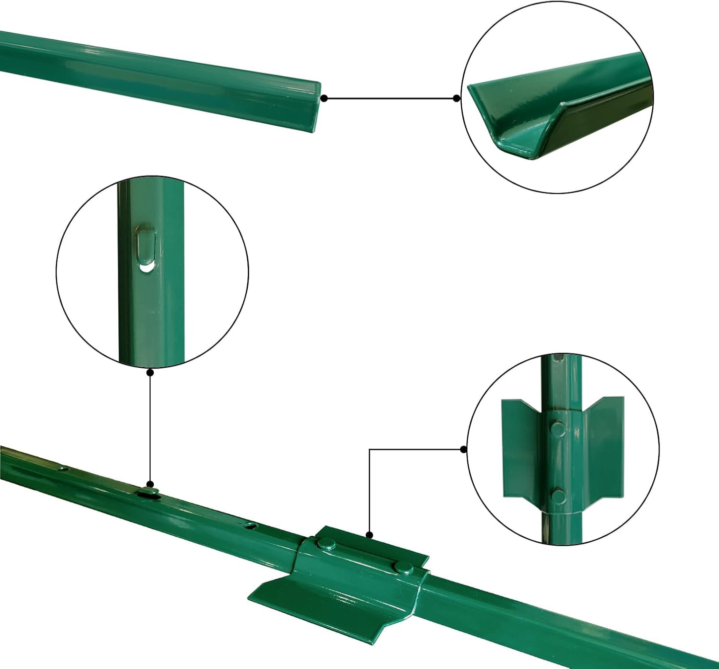 ARIFARO Sturdy Duty Metal Fence Posts 6 Feet assemblable,Pack of 10,No Digging Garden U Post for