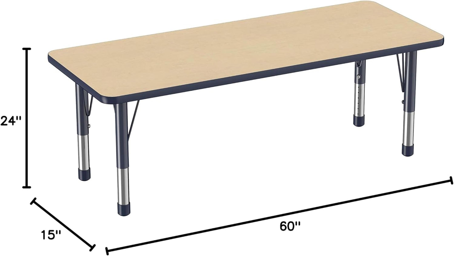 Factory Direct Partners FDP Rectangle Activity School and Classroom Kids Table (24 x 60 inch)
