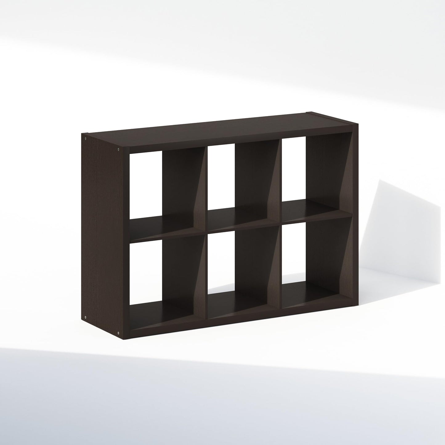 Furinno Cubic Extra Thick 6-Cube Closet Organizers and Storage, Dark Oak