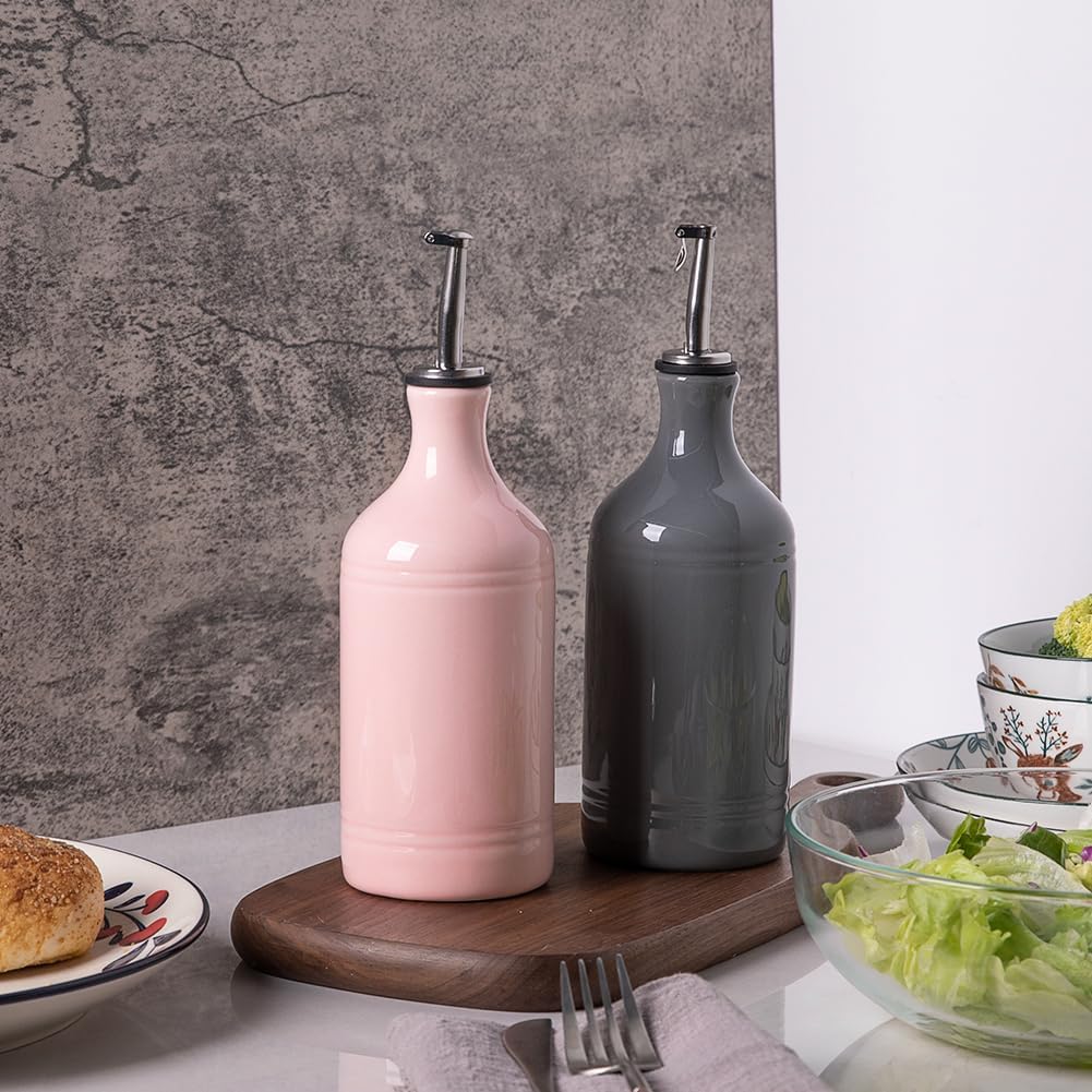 Sweejar Ceramic Olive Oil Dispenser Bottle, Opaque Oil Cruet Protects Oil to Reduce Oxidation