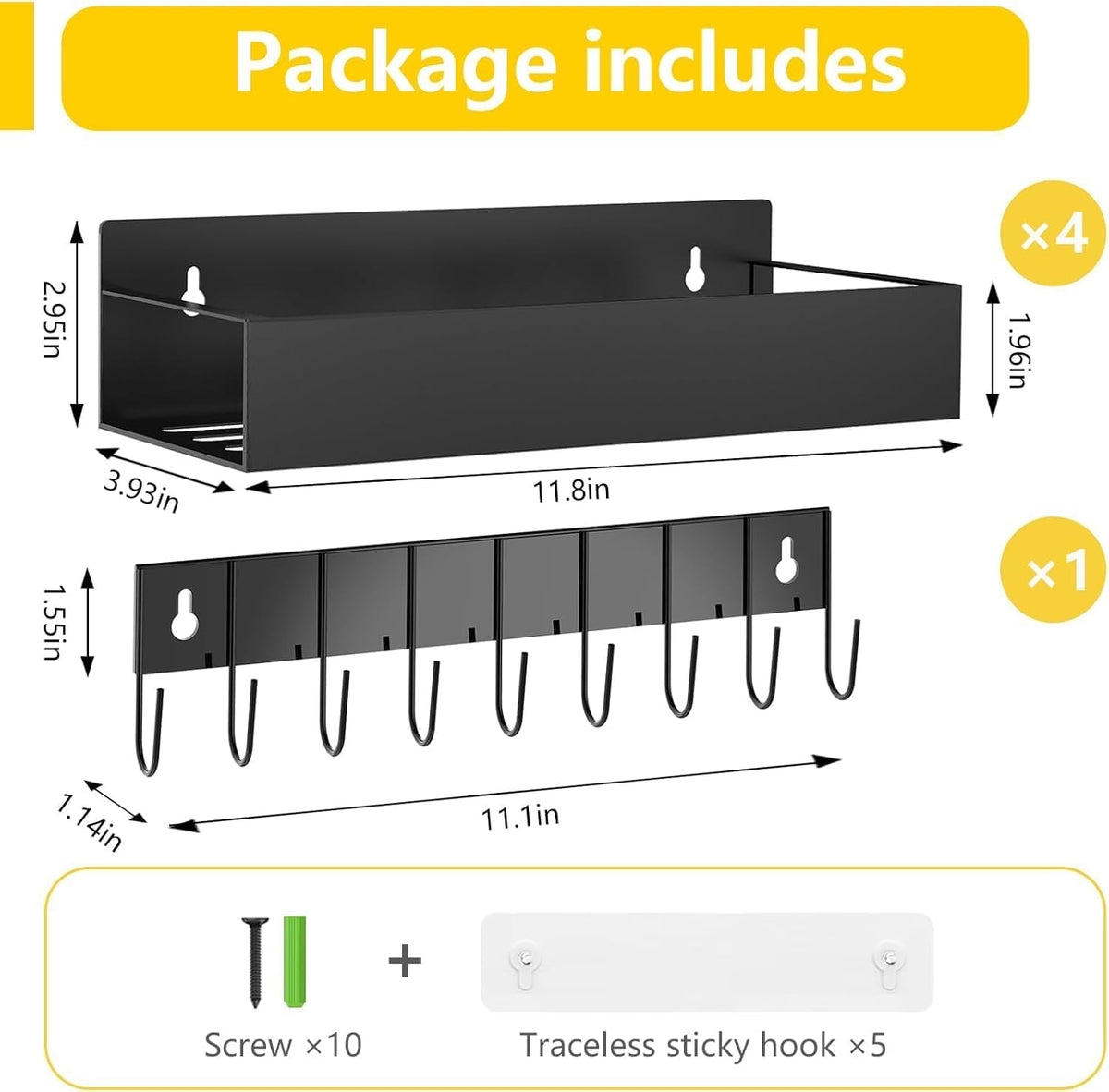Magnetic Spice Rack Organizer for Fridge Seasoning Organizer for Kitchen storage with Screw or