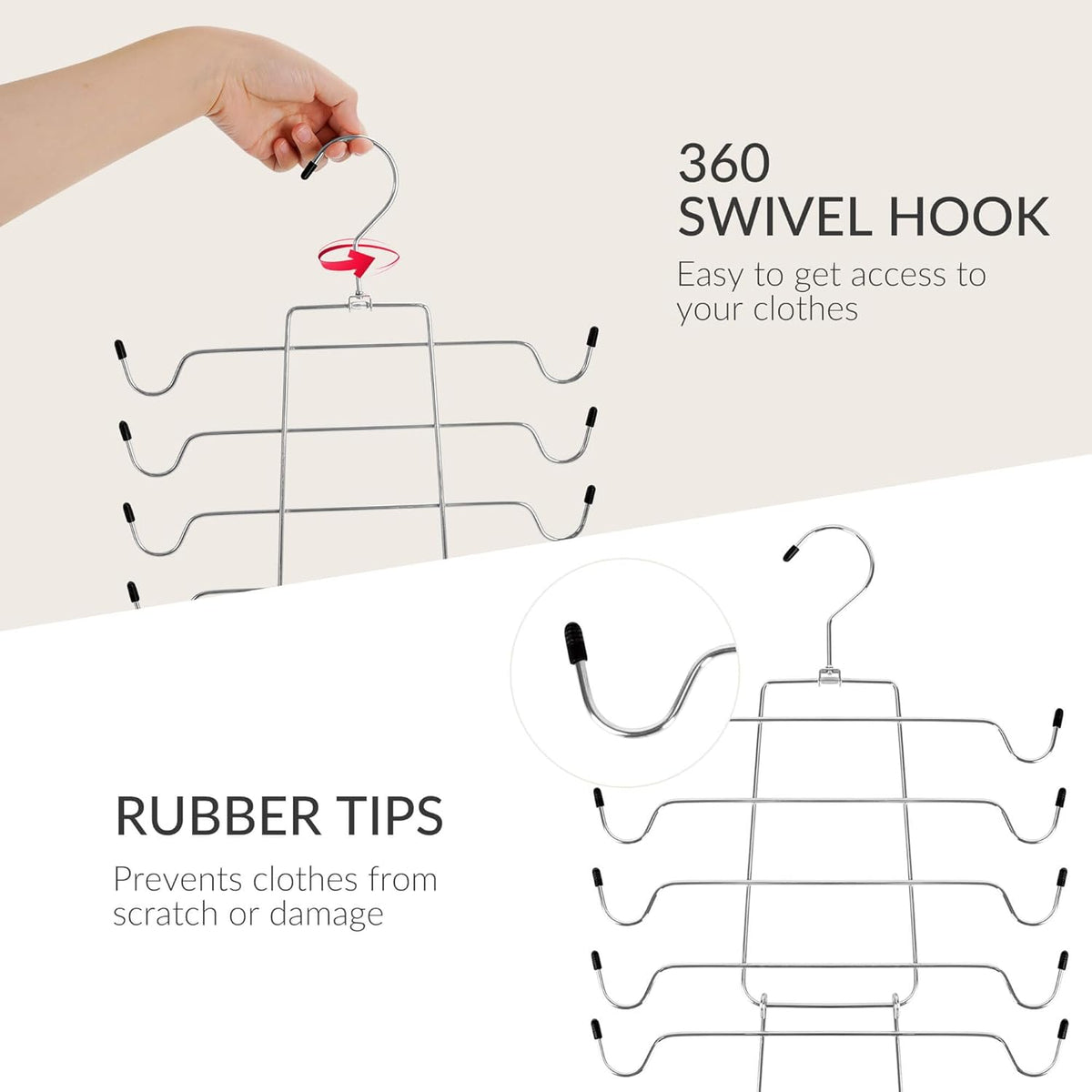 ZEDODIER 3 Pack Tank Top Hanger, Space Saving Bra Hangers, Non-Slip Hanging Sport Bras Holder