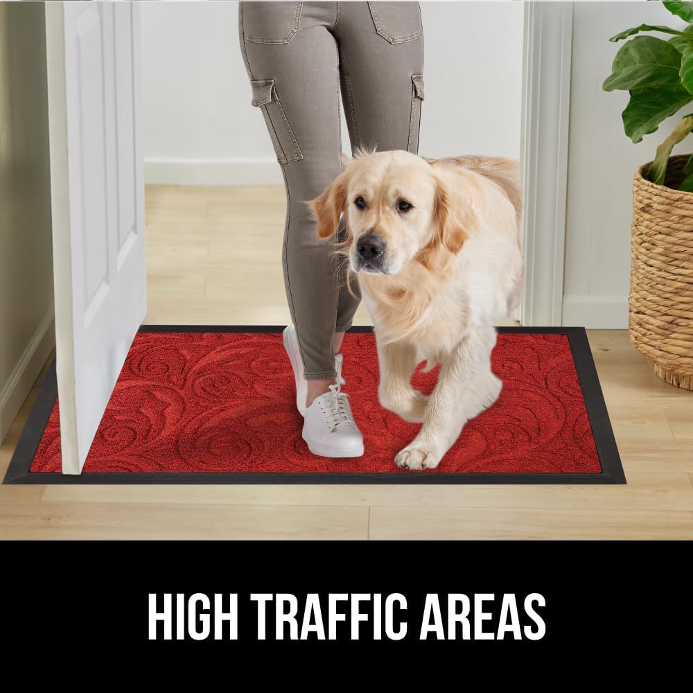 GORILLA GRIP 100% Waterproof All-Season WeatherMax Doormat US Designed Natural Rubber, Stain and