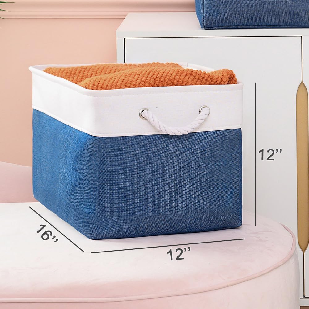 TheWarmHome Organization and Storage for Organizing - 3 Pack 16x12x12 inch Cube Storage Bin for