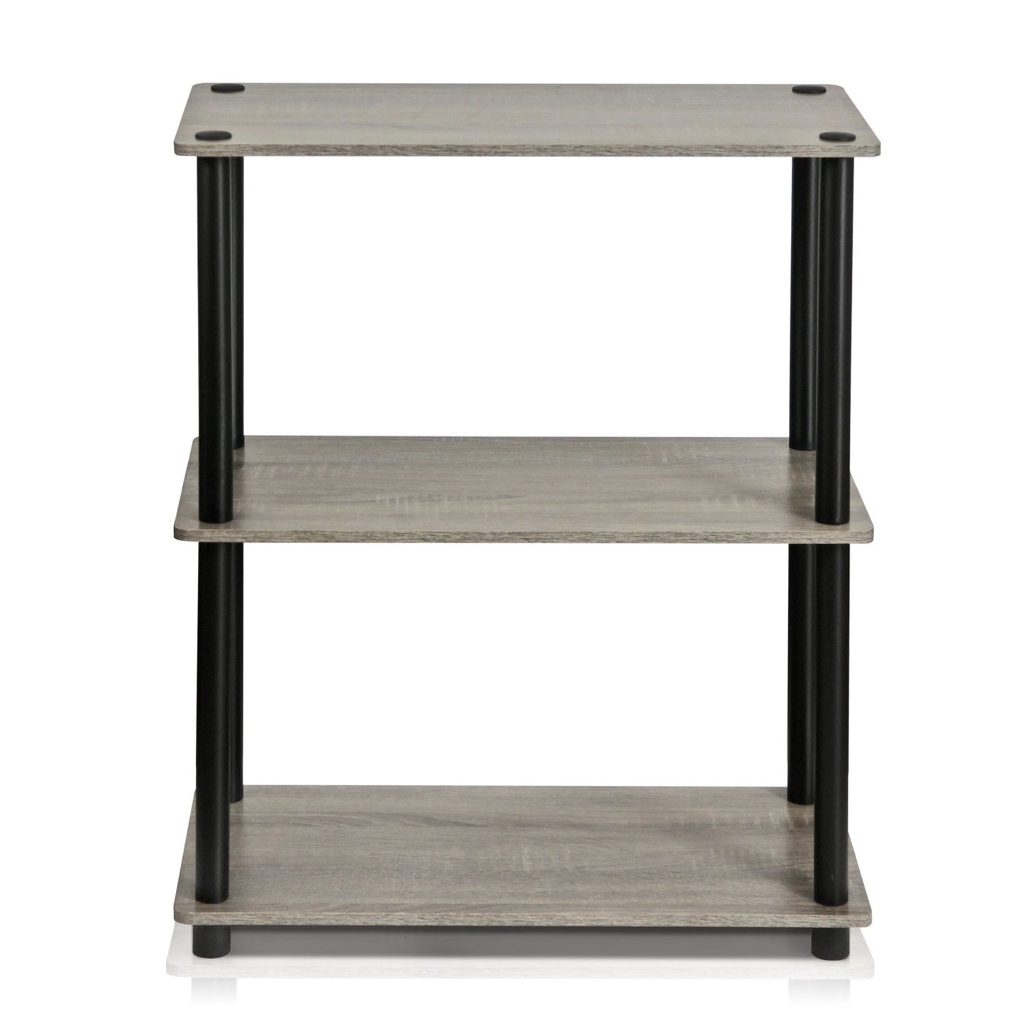 Furinno Turn-N-Tube Storage Shelves, 3-Tier Book Shelf, Corner Shelf, Toolless Open Shelves, for