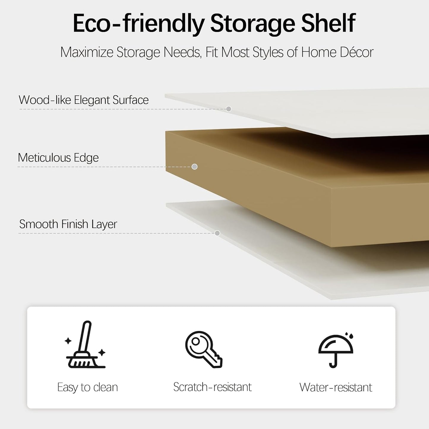 43 in Tall Bookcase, 3-Tier Bookshelf Open Storage, 33 inch Wide Floor Standing Indoor Furniture