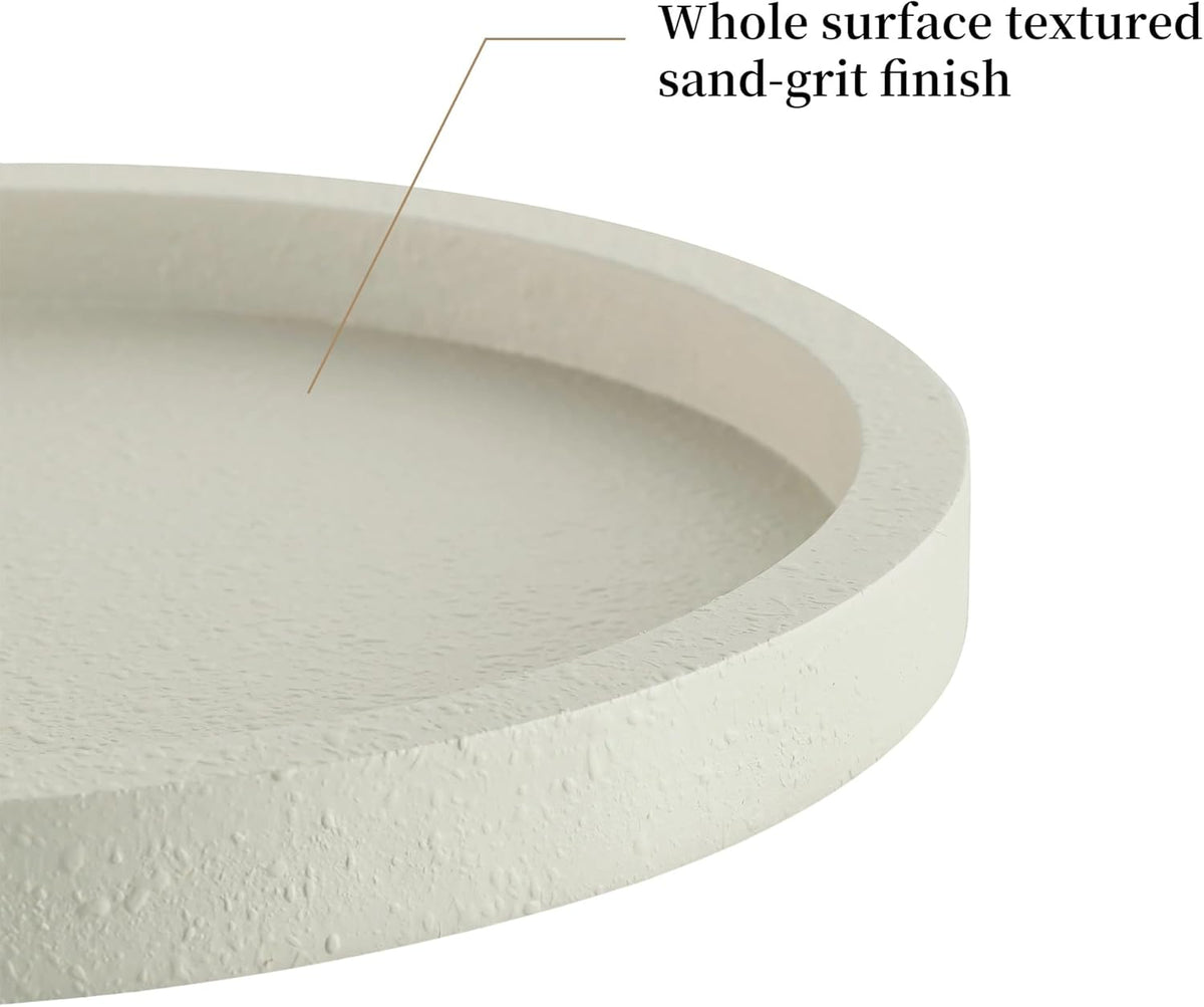 Hanobe Decorative Tray for Coffee Table: Round Ottoman Tray for Living Room 12" Modern Dining Table