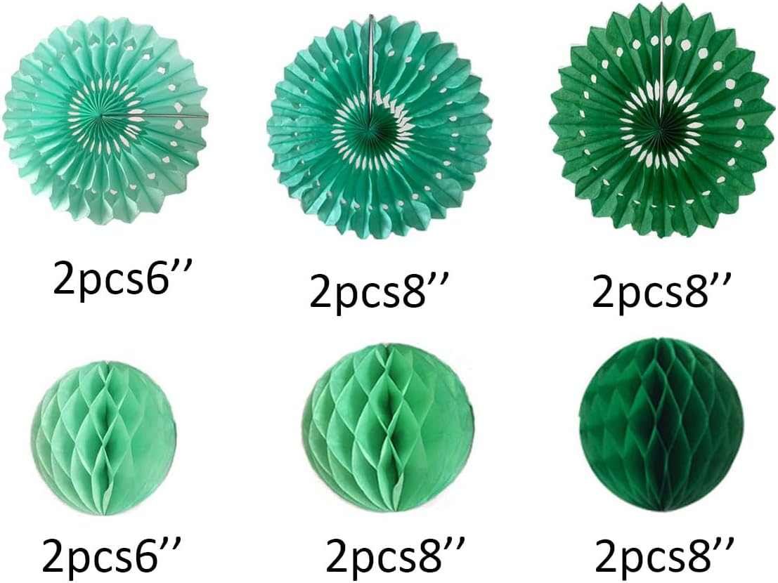 12pcs 6’’ 8’’ Honeycomb Balls Tissue Paper Fans Party Honeycomb Ball Fans Wall Tissue Pom Poms