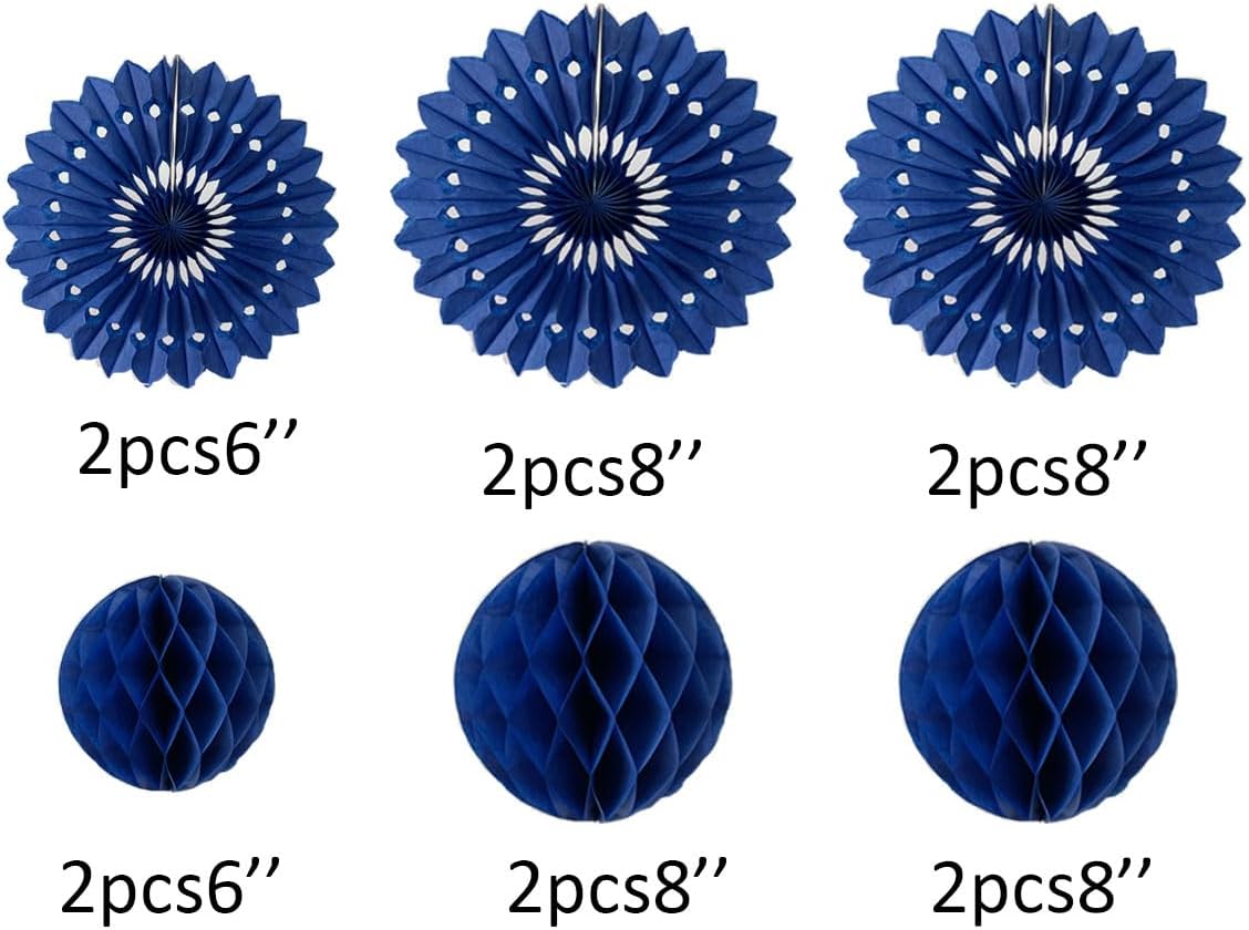 12pcs 6’’ 8’’ Honeycomb Balls Tissue Paper Fans Party Honeycomb Ball Fans Wall Tissue Pom Poms