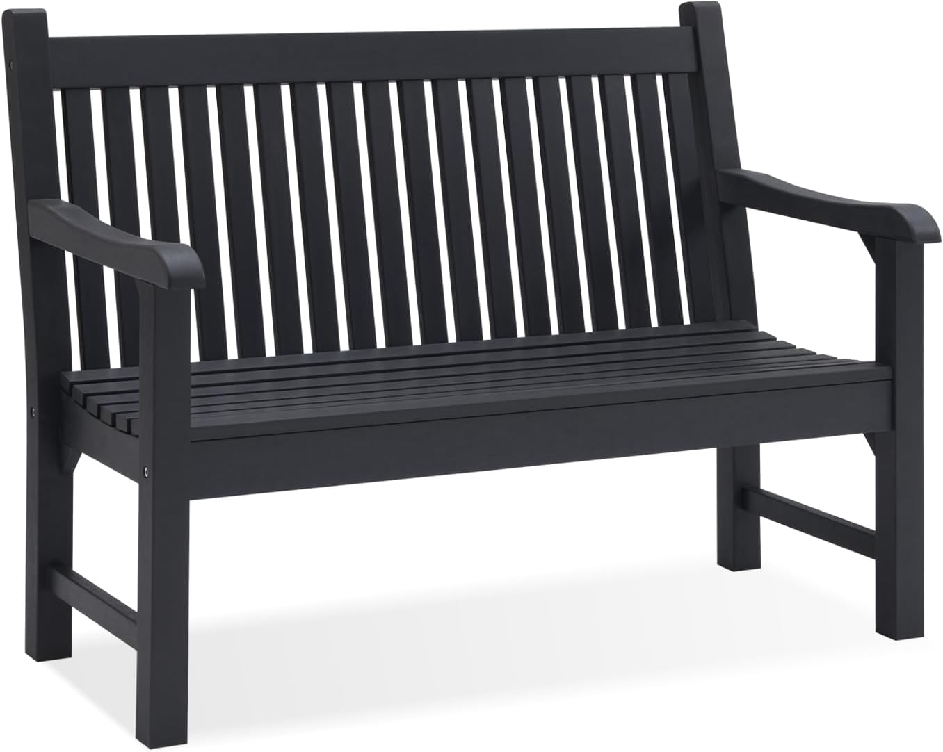 Psilvam Garden Bench, 2-Person Poly Lumber Patio Bench, All-Weather Outdoor Bench That Never Rot