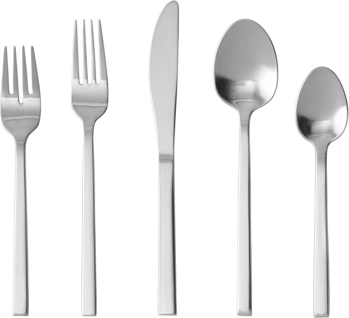 FORTESSA Arezzo 18/10 Stainless Steel Flatware, 20 Piece Place Setting With Table Knives, Forks and