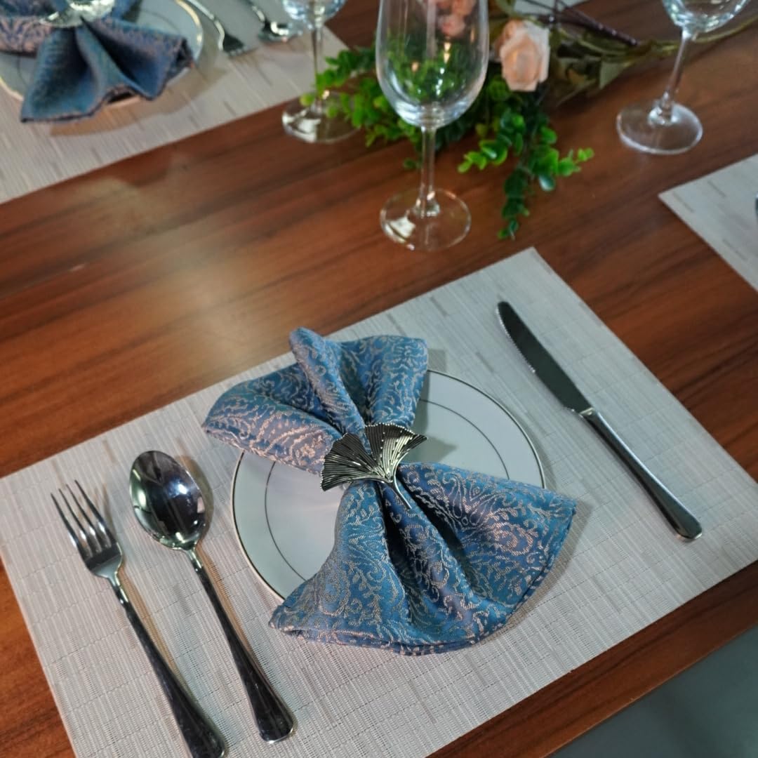 Red-A Placemats Set of 6 for Dining Table Heat-Resistant Washable Place Mats Woven Vinyl Kitchen