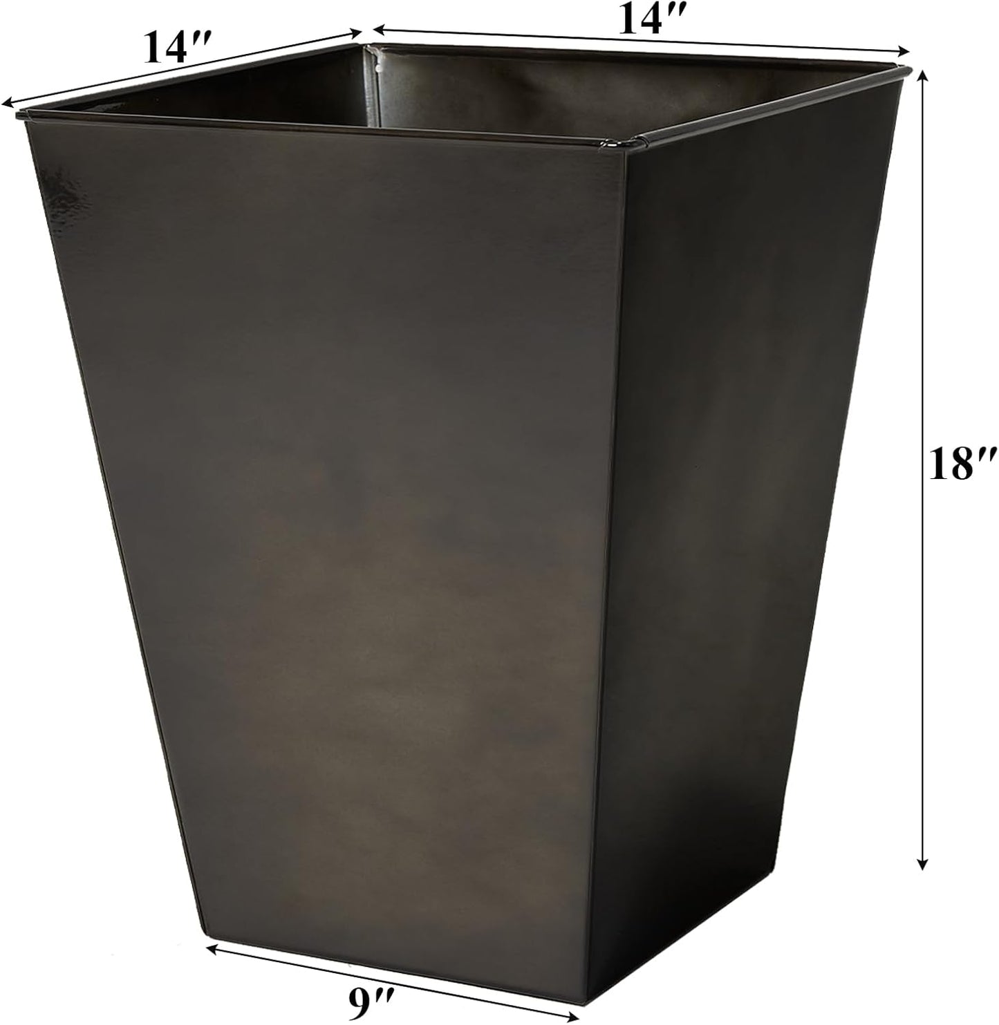 Worth Garden Large Metal Glazed Floor Planter Set of 2-14" Dia x 18" H - Luxurious Glossy Finish