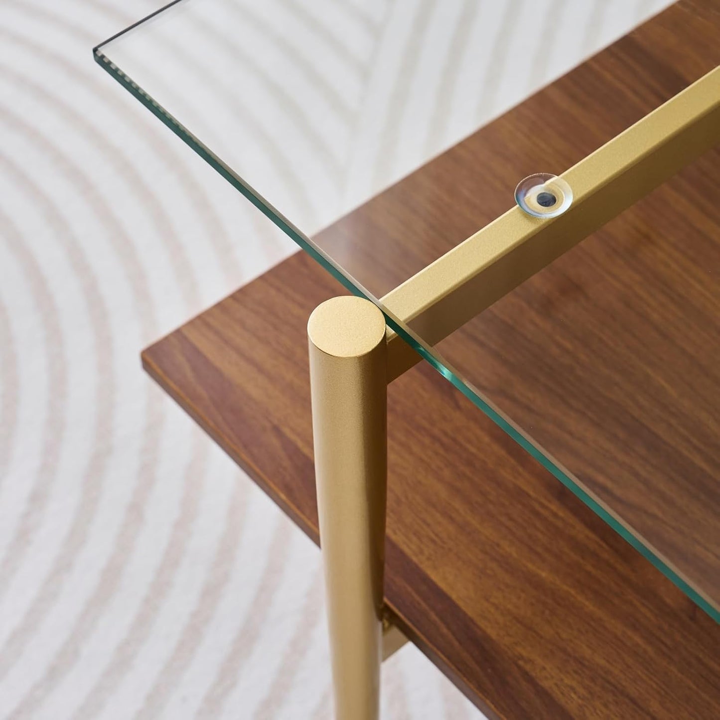 Rectangle Coffee Table, Mid-Century Modern Design, L41 W21 x H17, for Living Room, 2-Tier