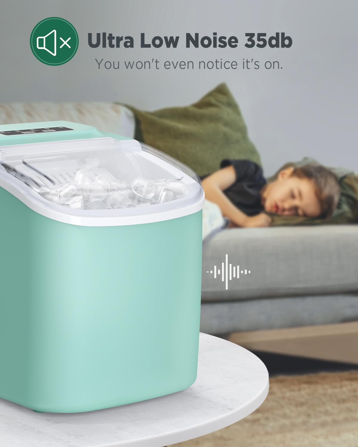 Silonn Countertop Ice Maker, 9 Cubes Ready in 6 Mins, 26lbs in 24Hrs, Self-Cleaning Ice Machine