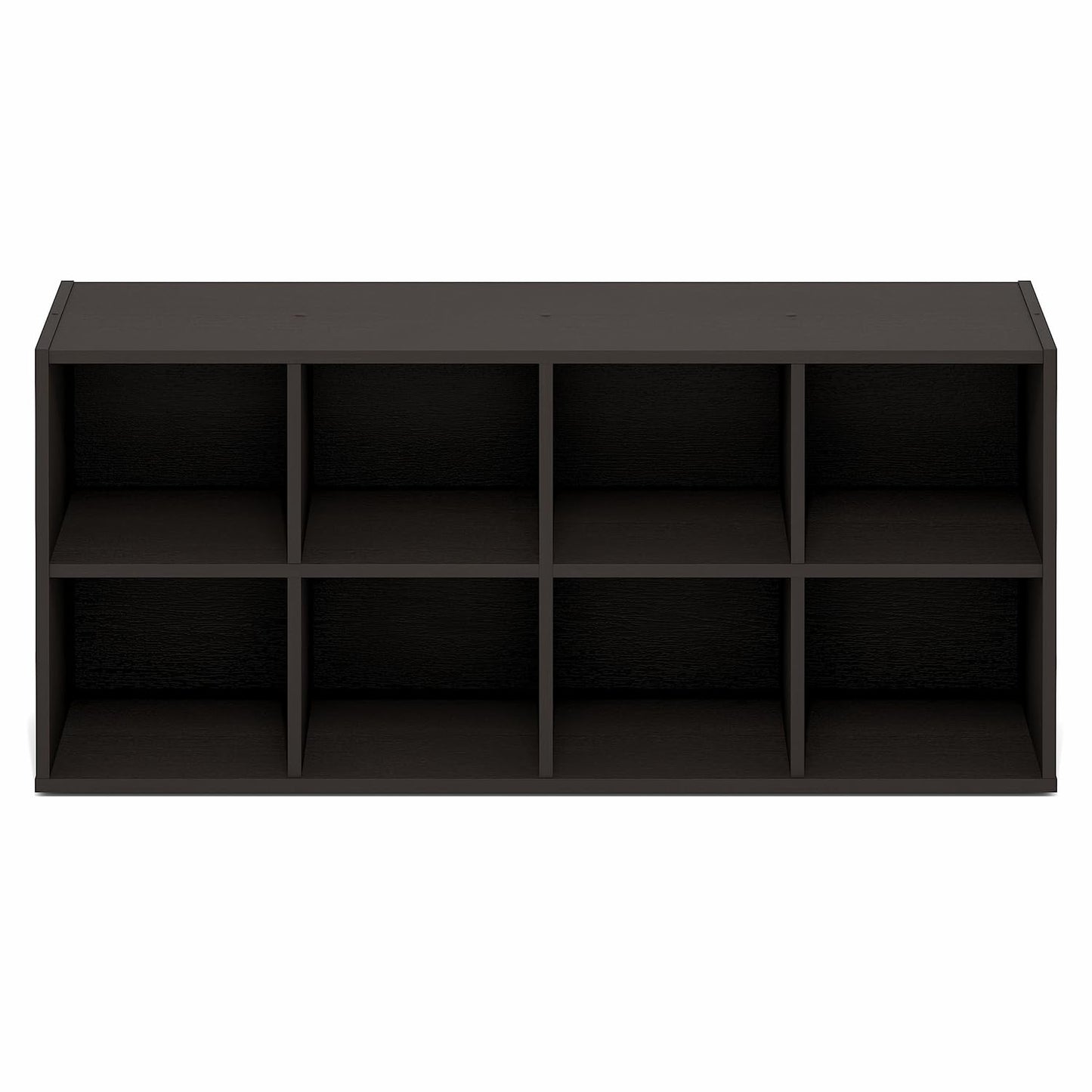 Furinno FANO 8-Cube Shoe Rack, Stackable Shoe Organizer, Dark Oak