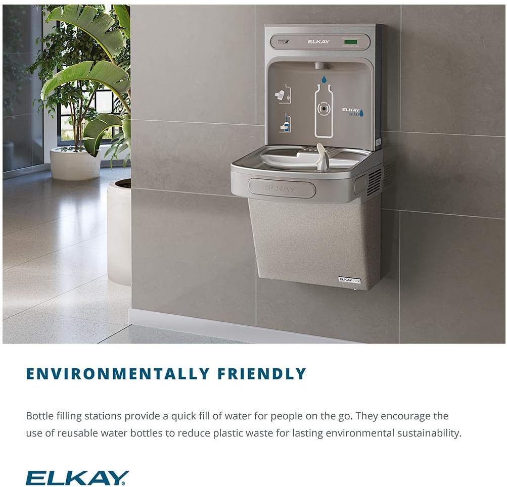 Elkay EZSDWSSK EZH2O Wall Mount Drinking Fountain and Bottle Filling Station with Silver Ion