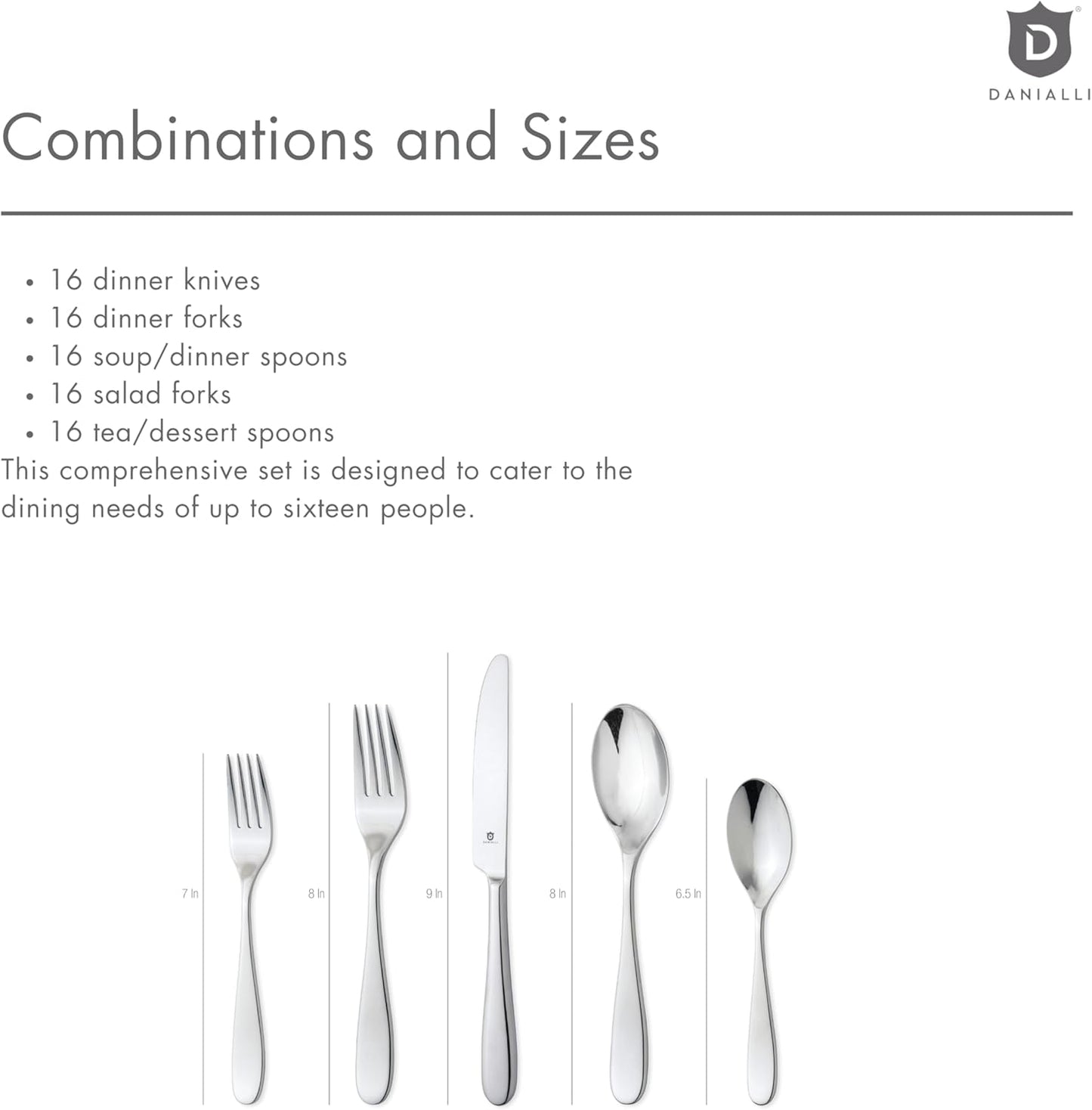 Silverware Set for 16 – 18/10 Stainless Steel Flatware, Mirror Finish, Dishwasher Safe, Durable and