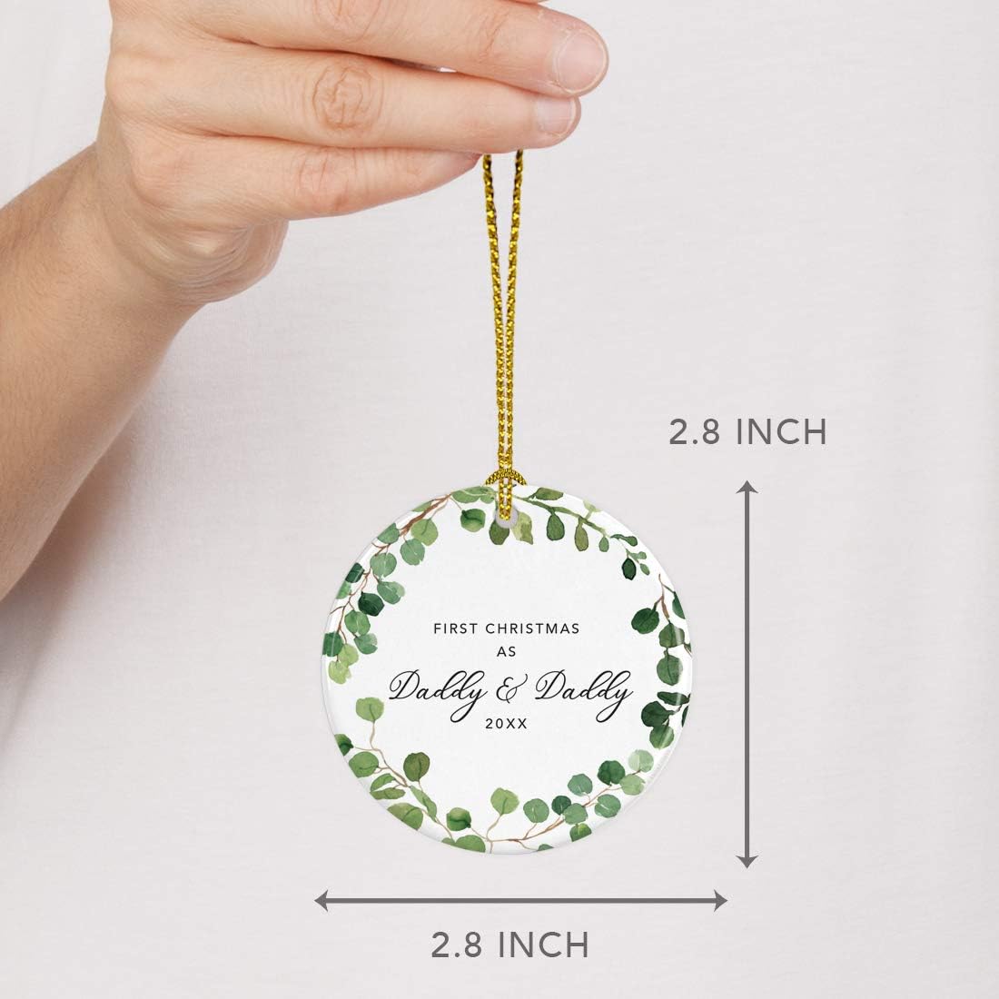 Andaz Press Custom Year Round Ceramic Porcelain Christmas Tree Ornament Keepsake Collectible Gift
