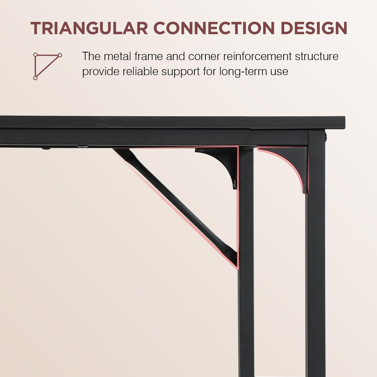 PayLessHere | 39 Inch Computer Desk | Black | Office Desk with Metal Frame, Adjustable Feet |