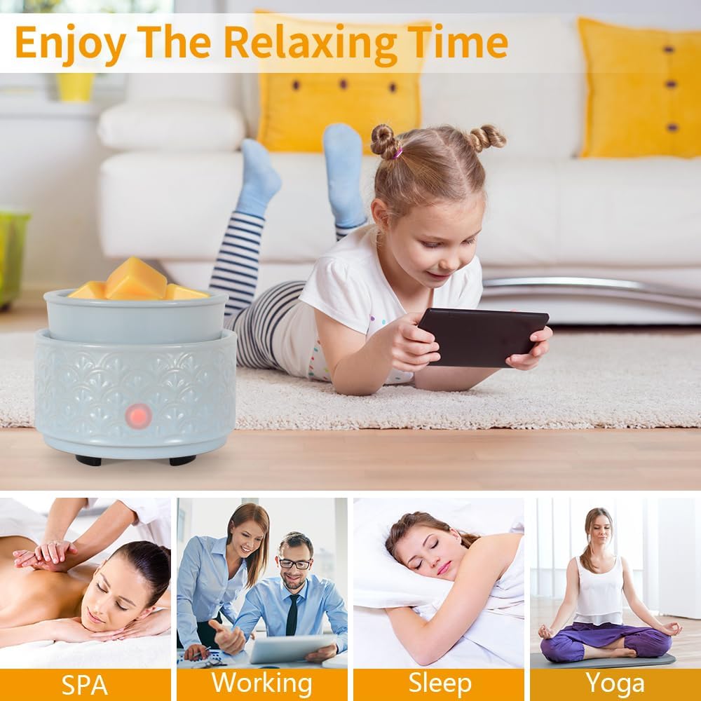 kobodon Ceramic Wax Melt Warmer - 3-in-1Electric Wax Warmer-Fragrance Candle Burner for Scented Wax