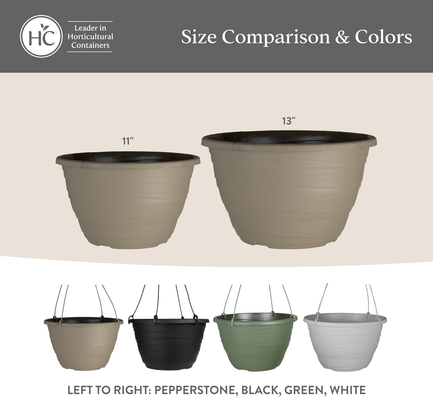 The HC Companies Wrapt Hanging Planters - Lightweight Plant Pot Hanger for Hanging Plants