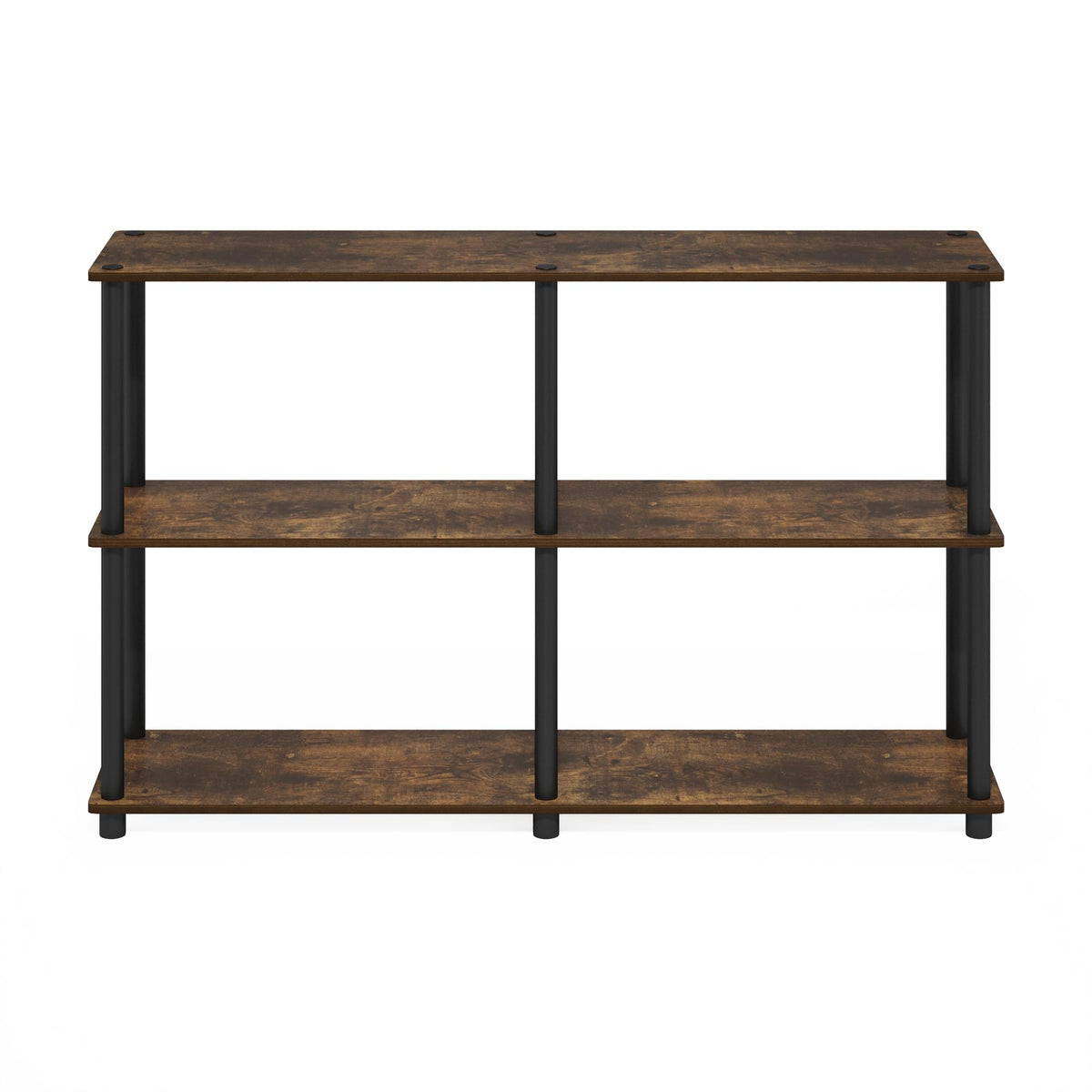 Furinno Turn-N-Tube Storage Shelves, 3-Tier 47.4 Wide Book Shelf, Corner Shelf, Toolless Open