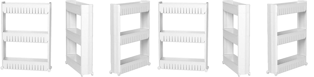 Modern Home Narrow Sliding Storage Organizer Rack - Laundry/Bathroom/Kitchen Portable Storage