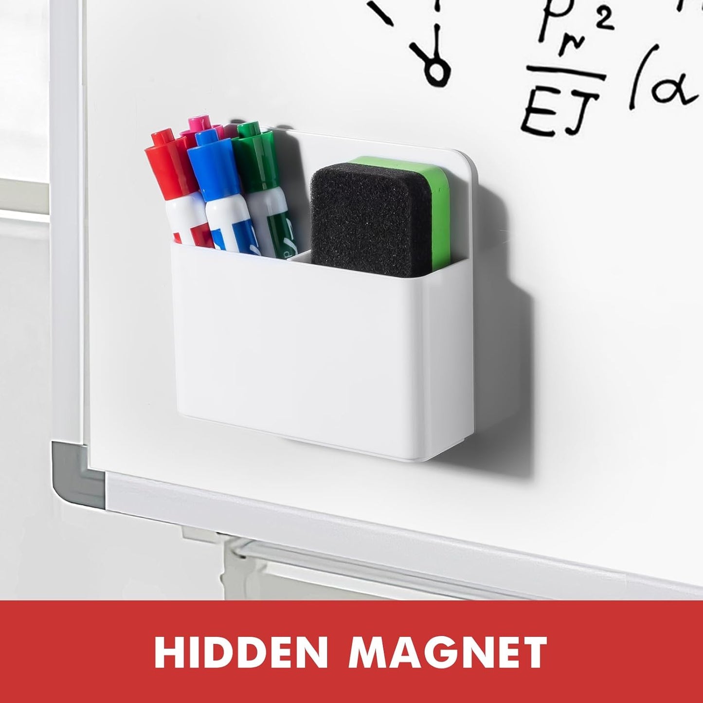 BEYGORM 2 Pack Plastics Magnetic Pen Holder for Refrigerator, Dry Erase Marker Holder for
