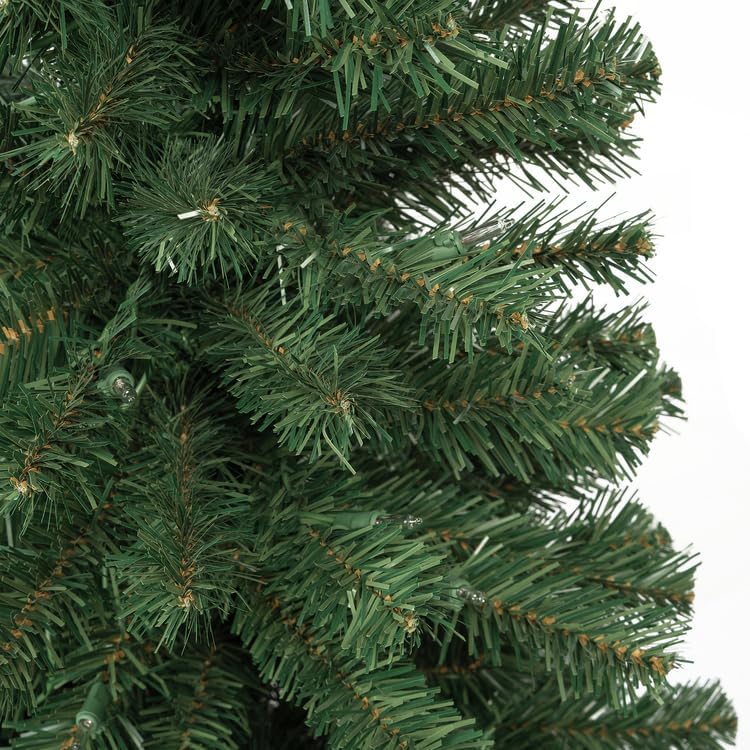 Naomi Home 9ft Slim Christmas Tree with Lights Realistic Skinny Pencil Christmas Tree Prelit with