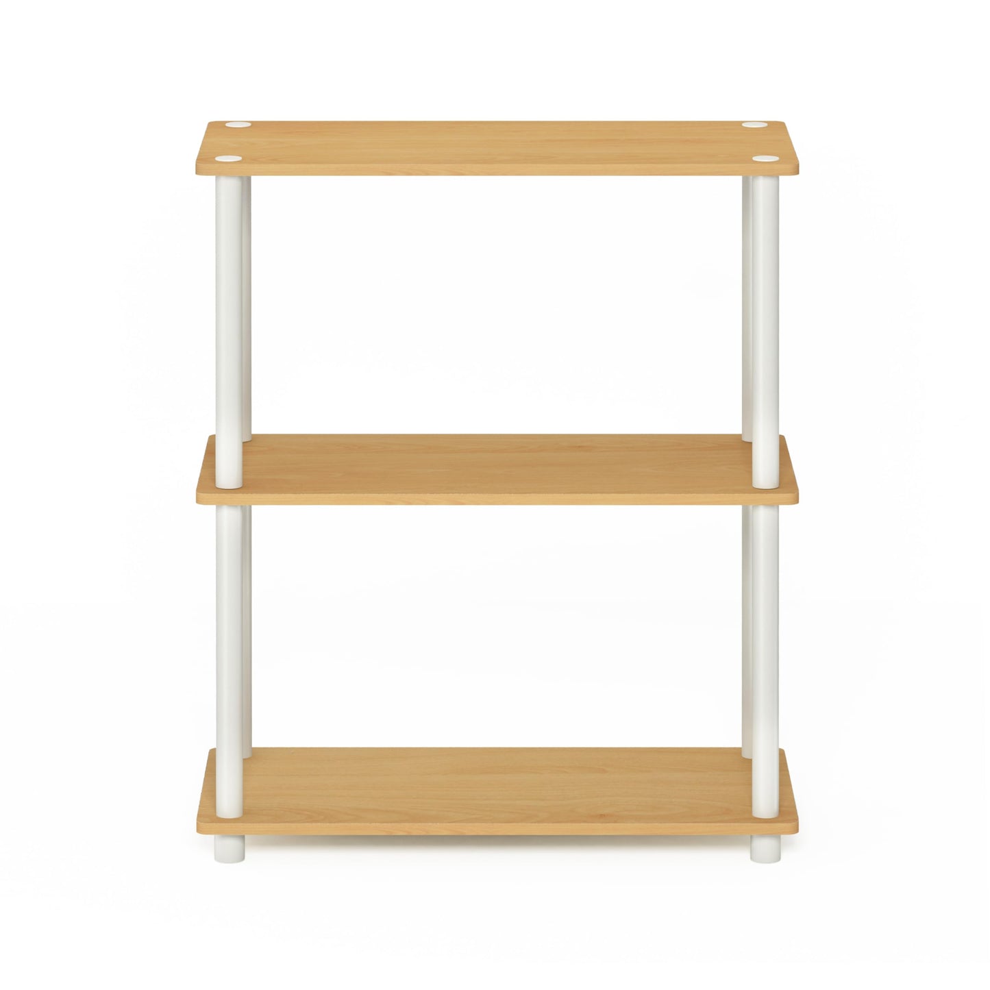 Furinno TURN-N-TUBE Storage Shelves, 3-Tier Book Shelf, Corner Shelf, Toolless Open Shelves, for