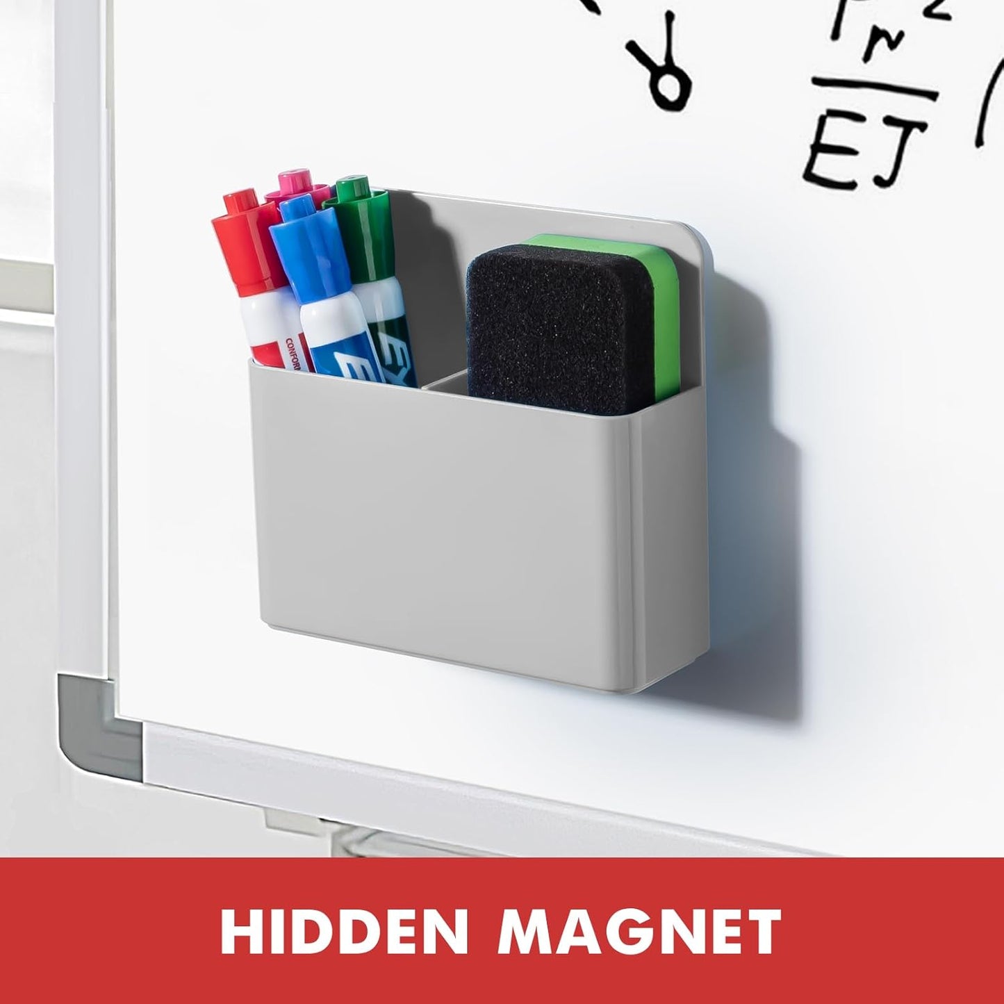 BEYGORM 2 Pack Plastics Magnetic Pen Holder for Refrigerator, Dry Erase Marker Holder for
