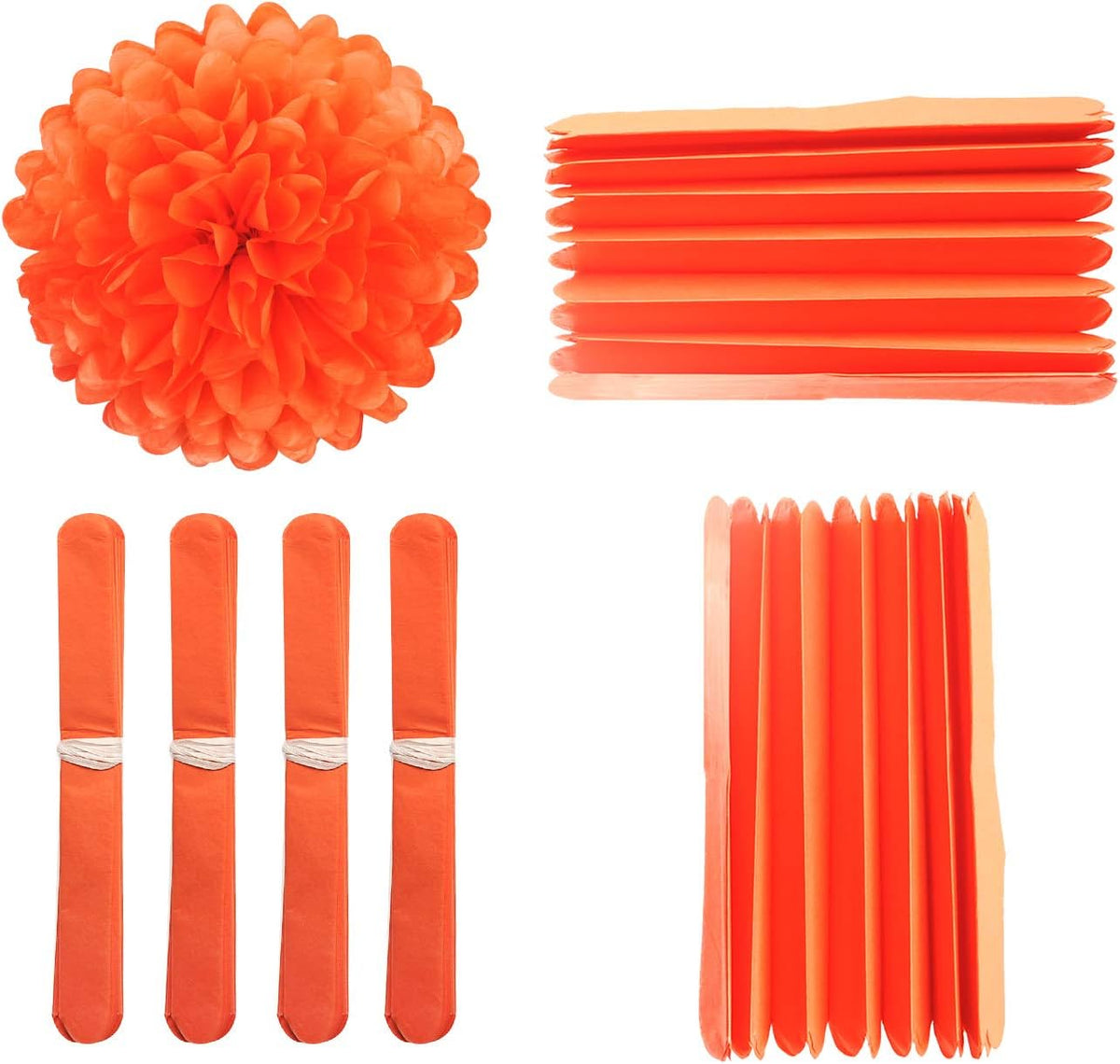MISU 10" Orange Tissue Pom Poms DIY Tissue Paper Flowers for Birthday Wedding Baby Shower Tea Party